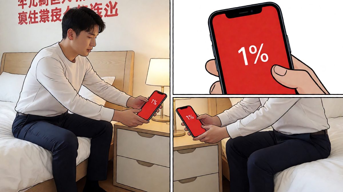 早上睁眼发现手机只剩1%电量，晴天霹雳！