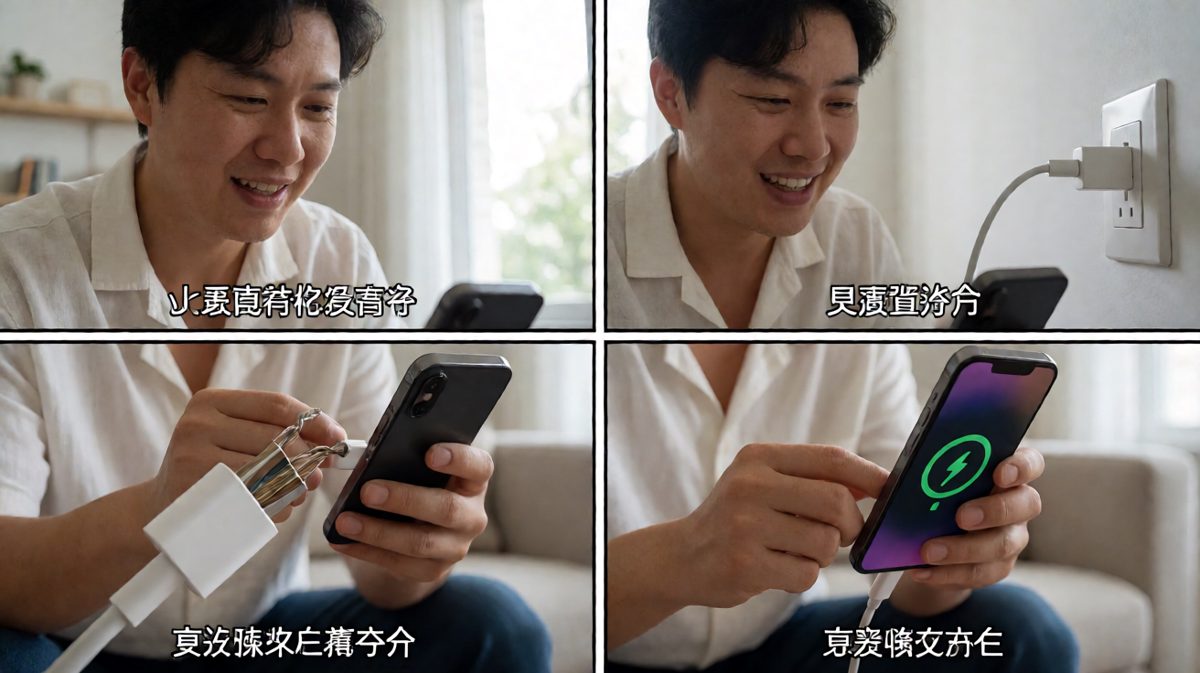 找到了！然而……充电线居然断了！
