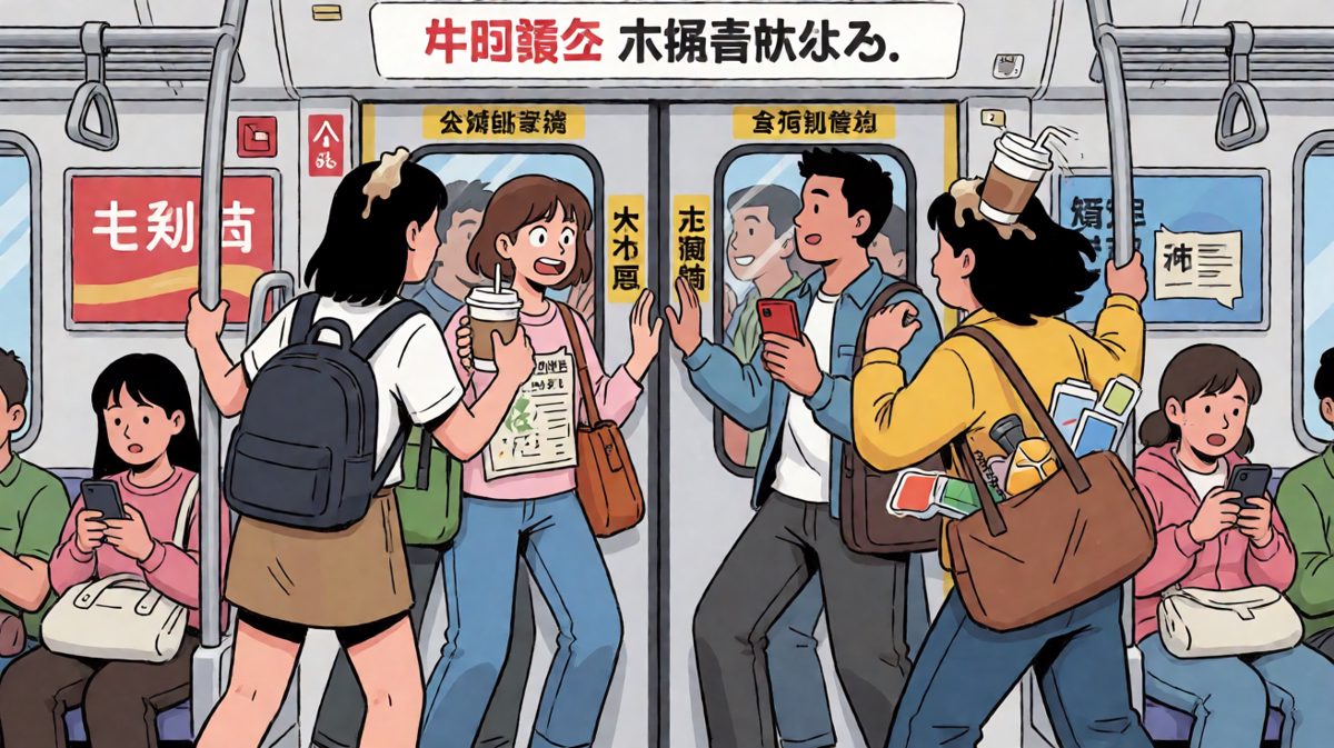 地铁早高峰：我已经被挤成纸片人了