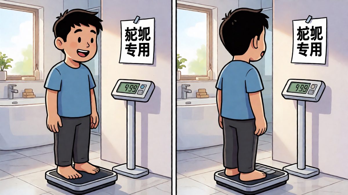 称完体重，崩溃的瞬间