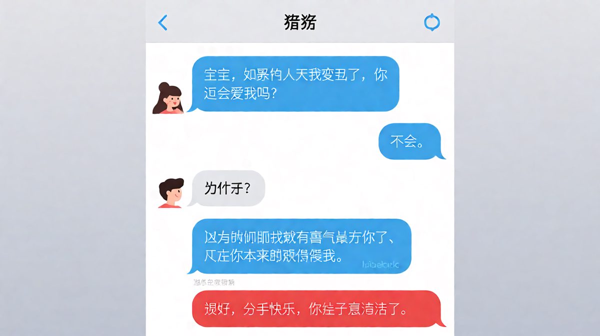 女朋友试探性地问变丑会不会被爱，男朋友实话实说直接翻车。