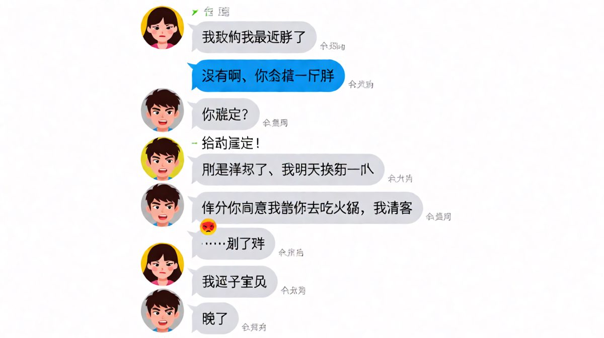 体重秤上的数字成了爱情的试金石，男朋友的补救比不改还致命。