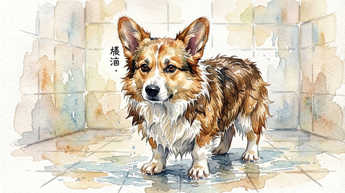 我本是蓬松小可爱，如今成了落汤柯基