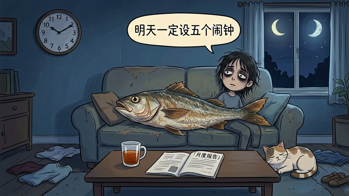 小明：明天一定设五个闹钟……（然而明天还是老样子）