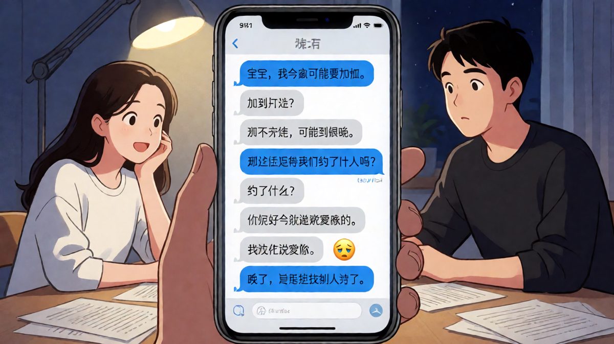 加班借口暴露真心，最后一句"已经找别人说了"让全场沉默