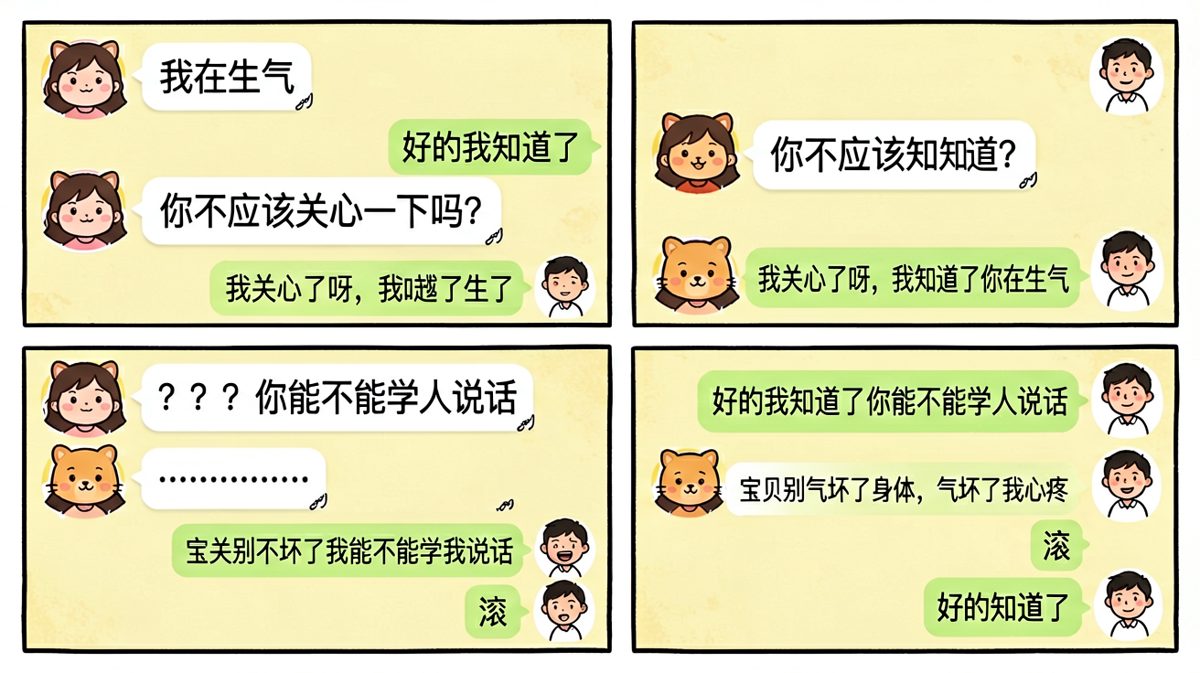 直男式关心，越关心越气人