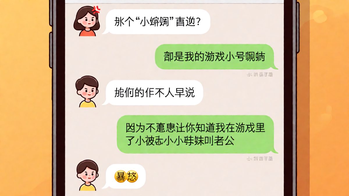 男生游戏小号被叫老公却装傻，女生听完血压直接飙到两百。