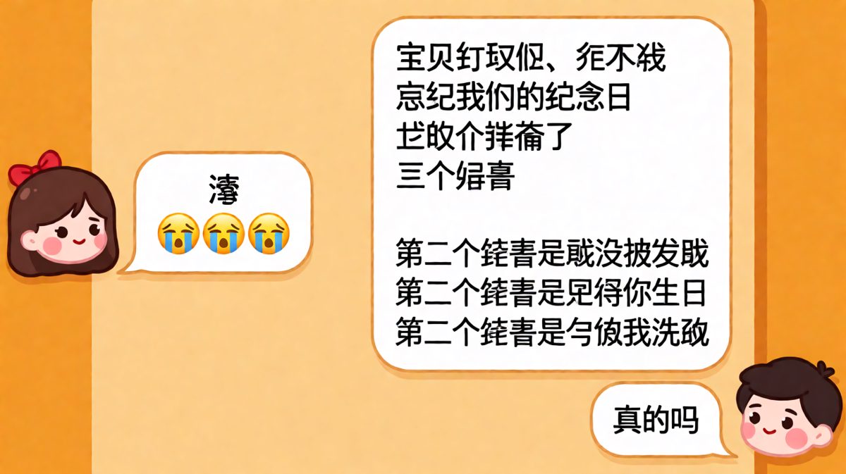 男生假装深情道歉，结果每个惊喜都是敷衍，女生被气到拉黑。