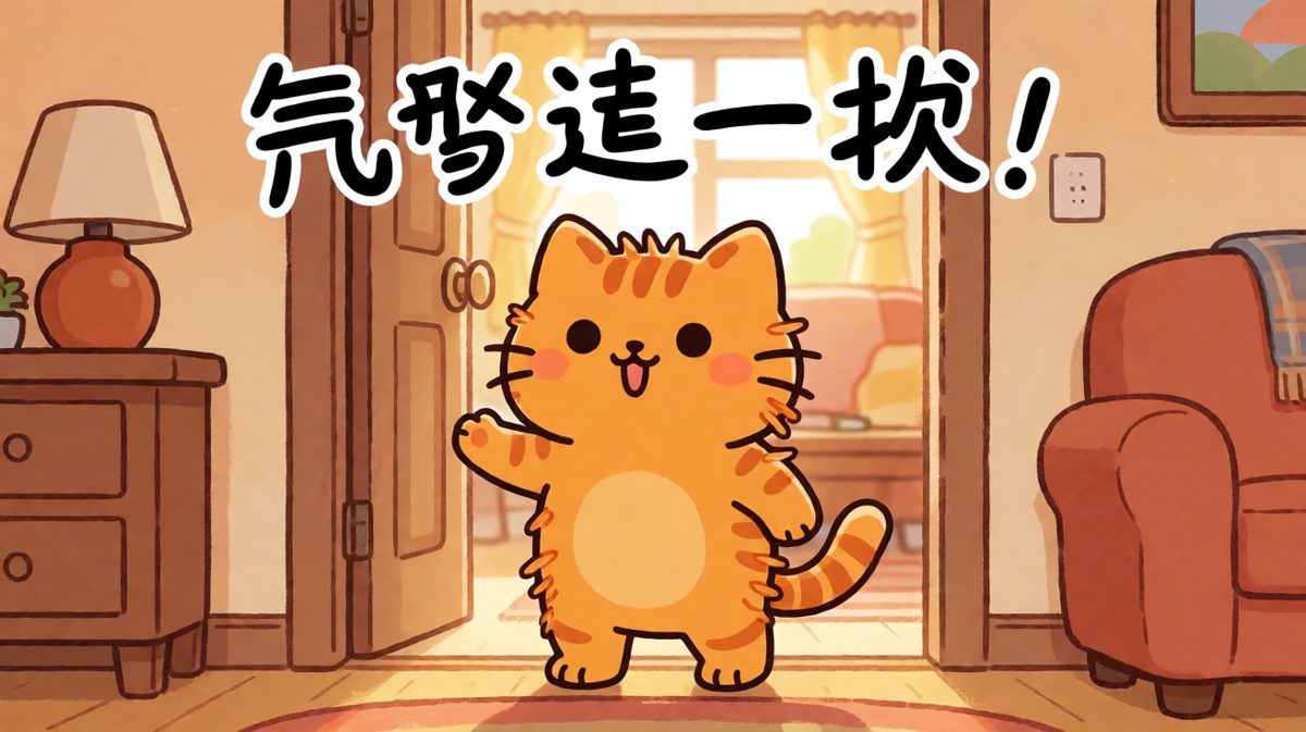 猫咪装凶现场：一看就是虚的。