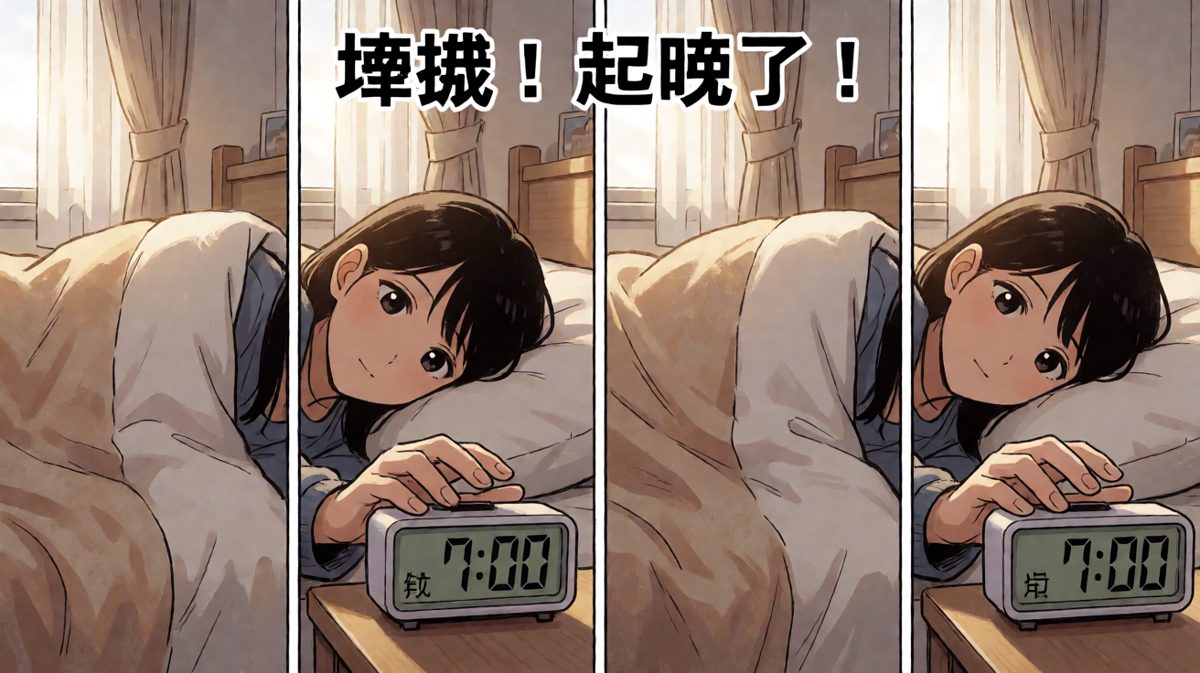 闹钟响起，社畜痛苦开机