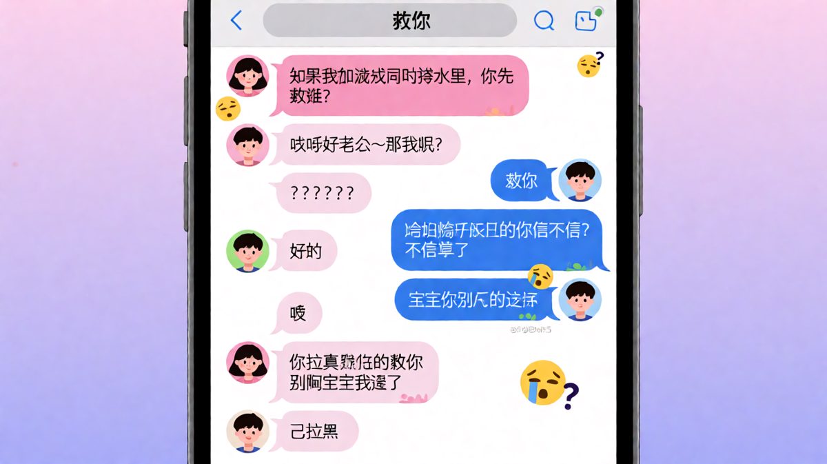 送命题来了，男生秒选游戏后又补救，结果已经来不及了。