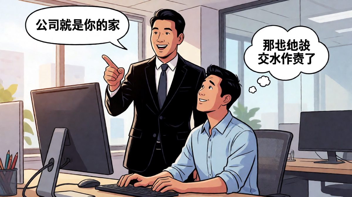老板说公司就是家，员工心想那我是不是该交房租