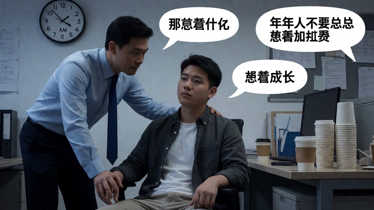 老板：别想加班费，想成长。员工：那我成长到猝死吗