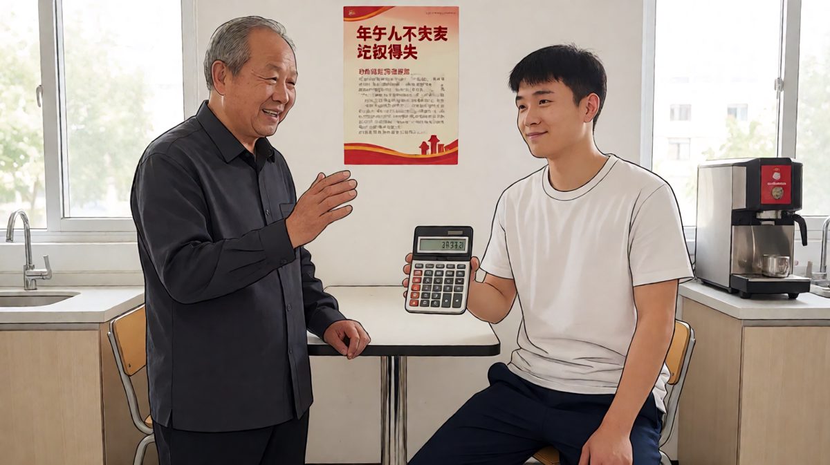 老板：年轻人不要太计较得失。员工按计算器：您当年也是这么跟您老板说的。