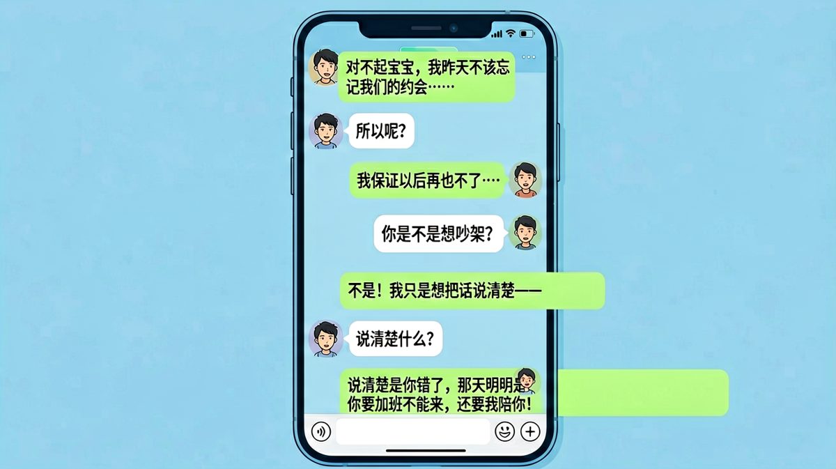 男生道歉道到一半突然反转，原来是怪女生迟到