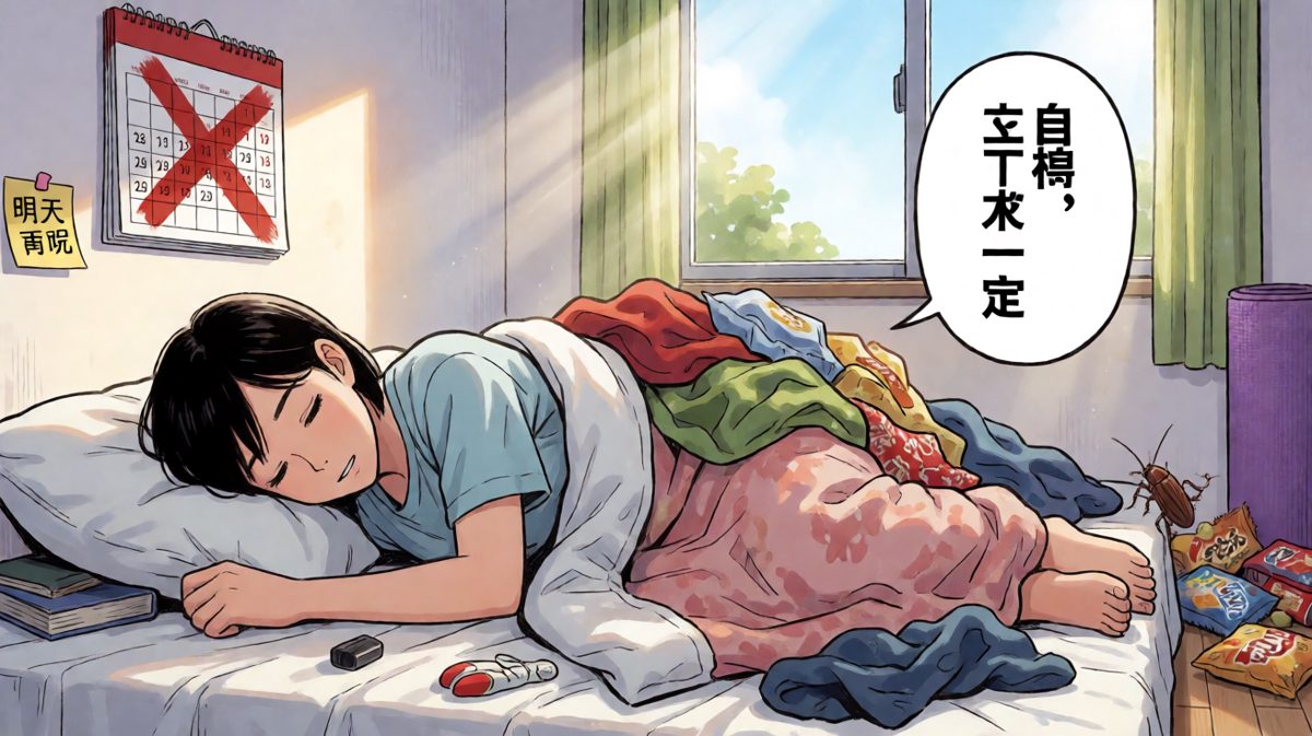睡到中午，自律这件事——算了，明天一定。