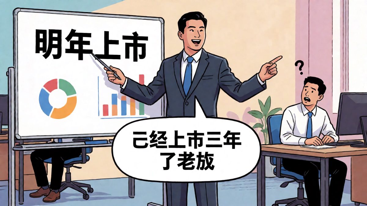 老板画饼说明年上市，员工：老板，咱们已经上市三年了