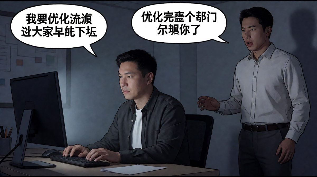 老板说要优化流程让大家早点下班，结果优化完部门只剩自己了
