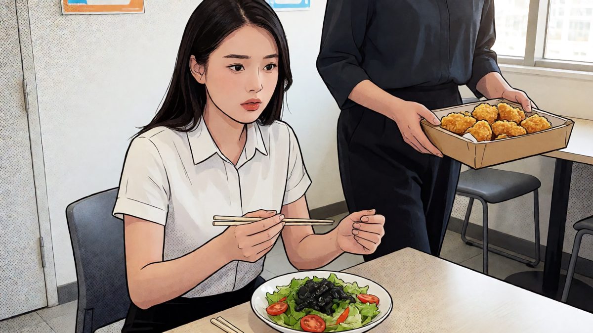 减肥第一天，同事的炸鸡开始挑衅他的意志