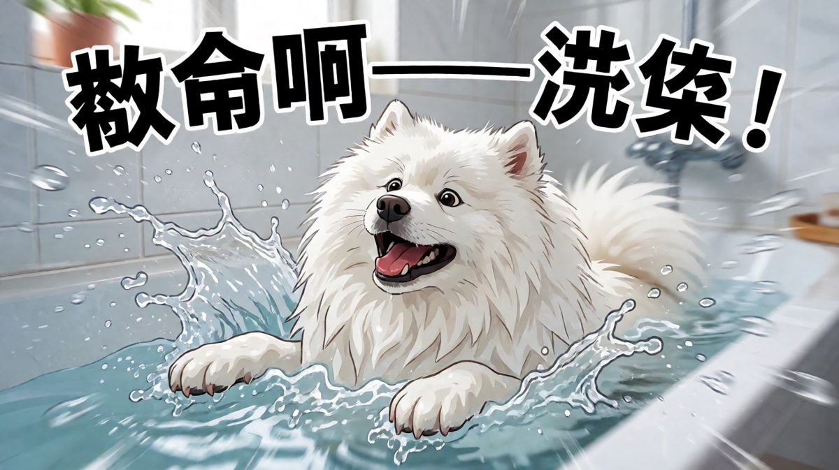 洗澡=渡劫，狗：本汪宁愿去追松鼠！