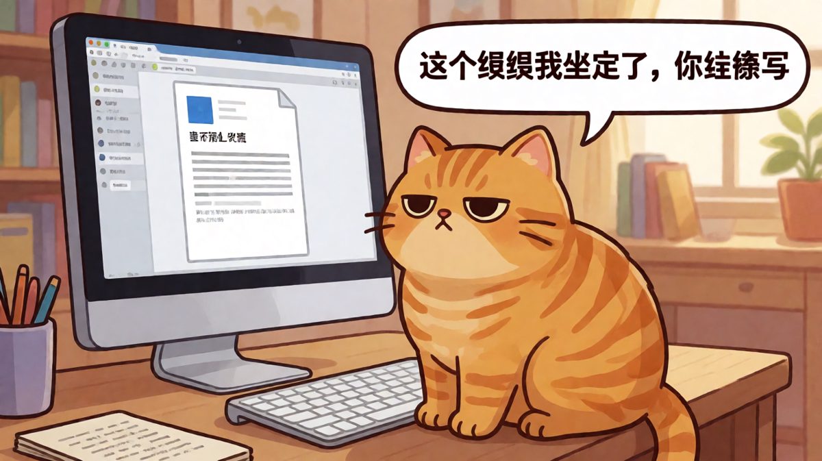 橘猫表示：这个键盘我坐了，你要写工作就自己去写。