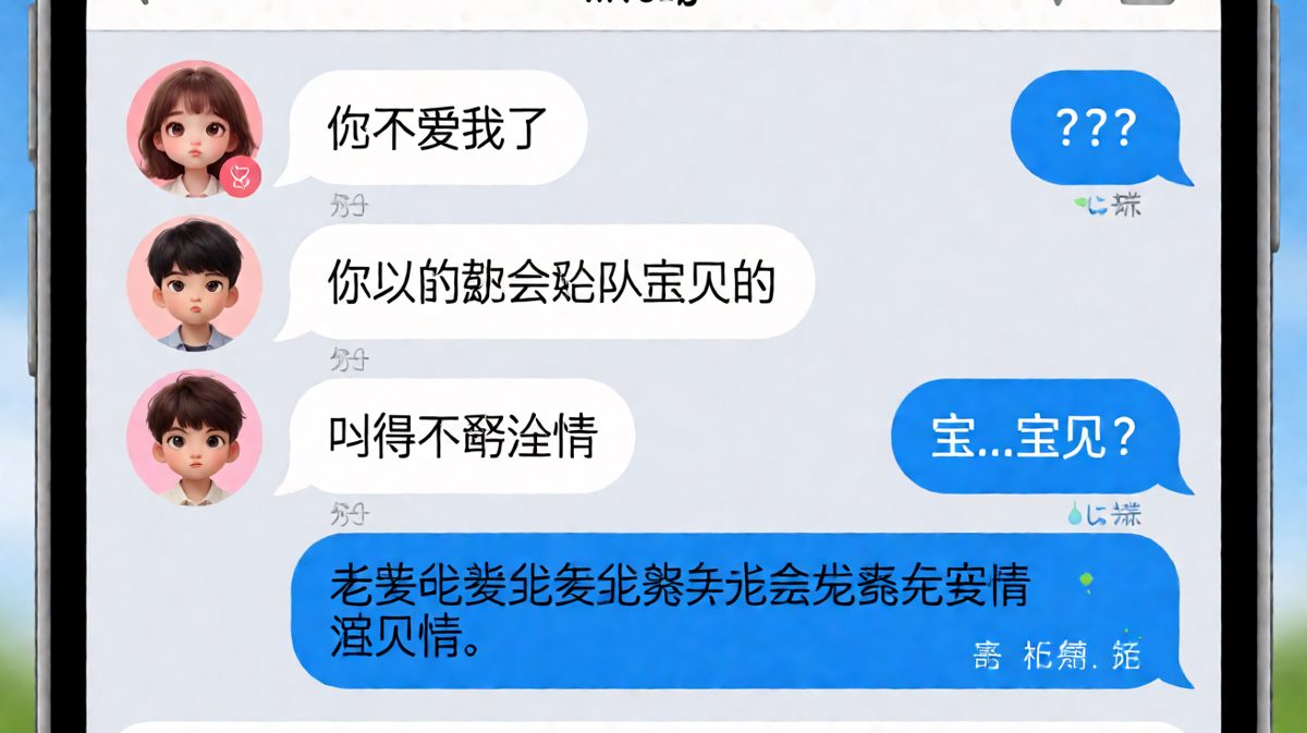 男生被迫营业叫宝贝，语音连发59秒