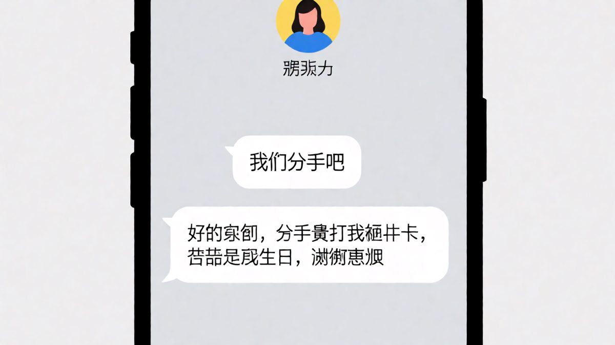 女生发分手消息，男生秒回要分手费，求生欲为零