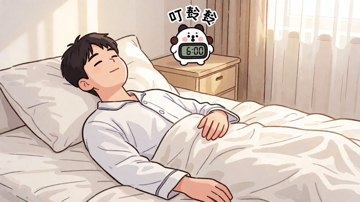 清晨六点，闹钟准时响起，主人却睡得纹丝不动
