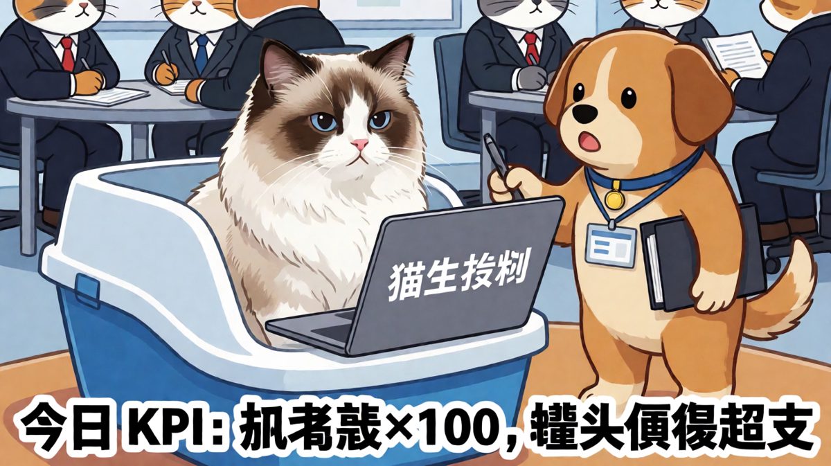 「猫咪开董事会，今日 KPI：抓鼠×100，罐头预算超支」