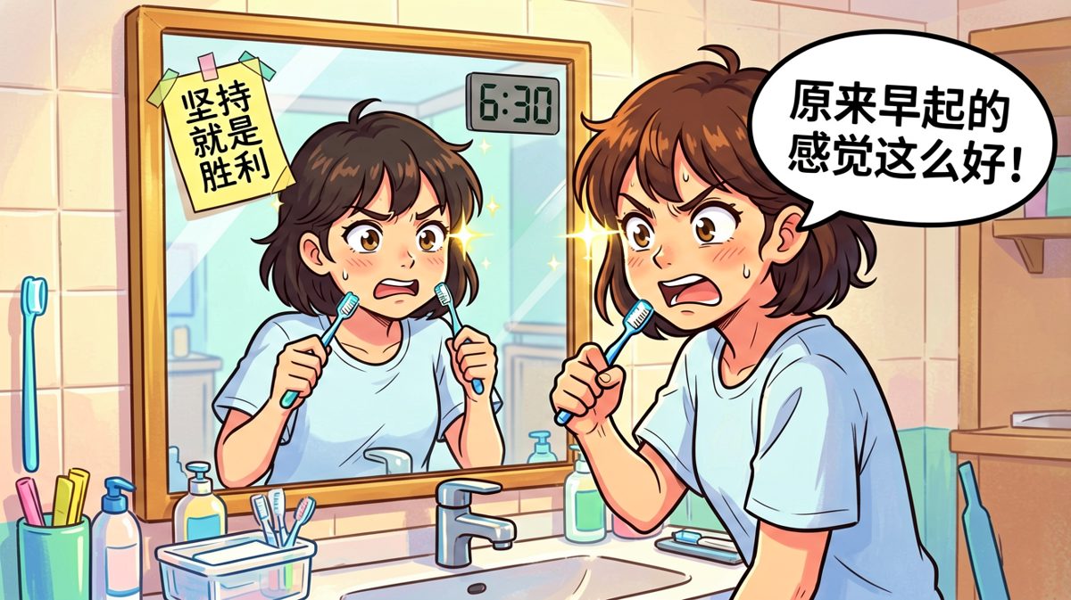 刷牙时意气风发，感觉人生已经到达了巅峰。