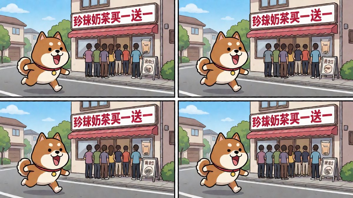 刚跑没两步就被奶茶店香迷糊了