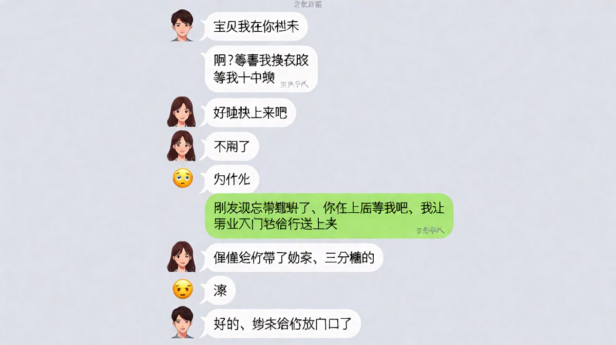 男生楼下喊女生，结果耍小心思让人下楼送他上去