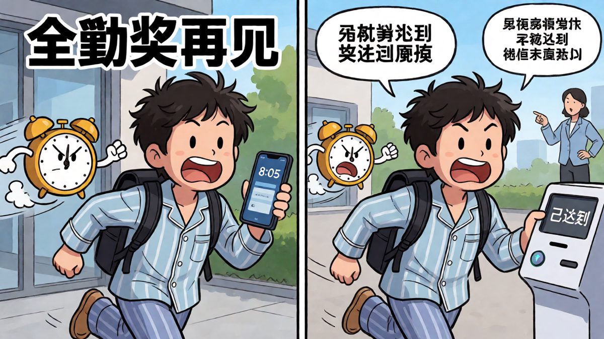 全勤奖，又跟我擦肩而过了……