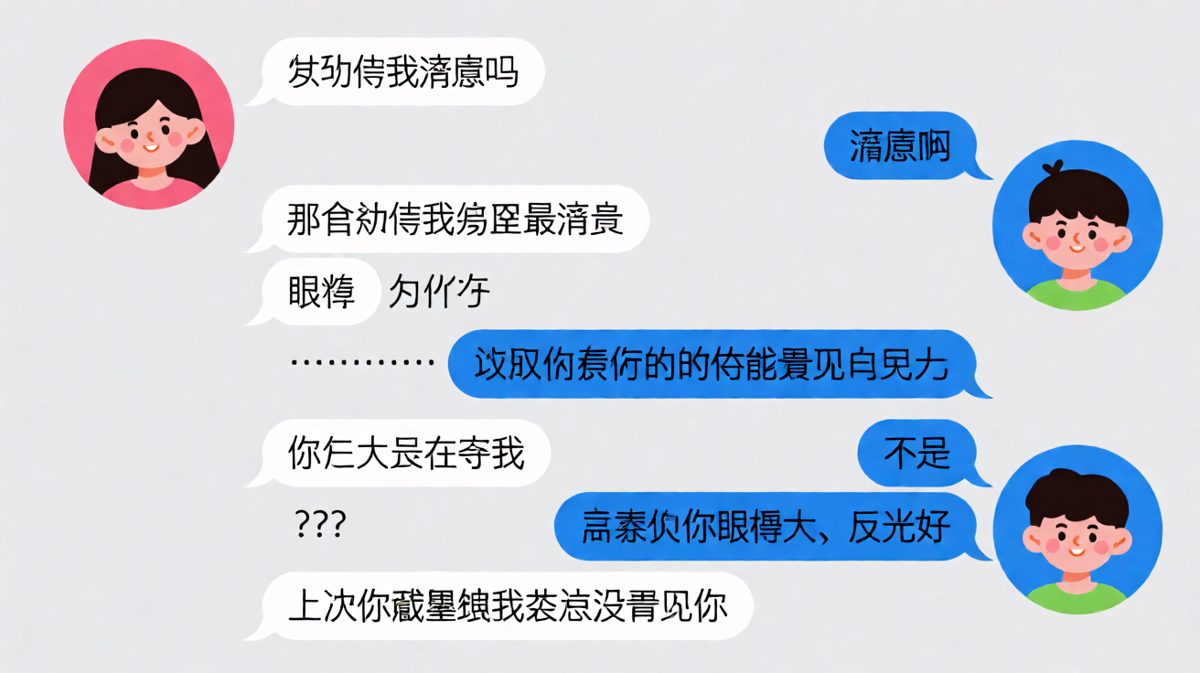 土味情话反被翻车，「反光好」三个字让女生直接无语。