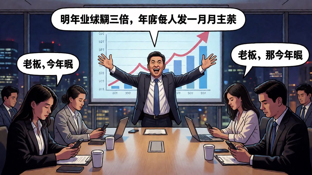 老板画饼画到一半，员工一句话让他当场哑火。
