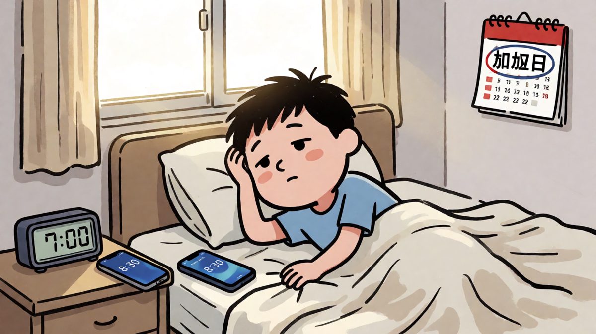 闹钟响了才发现已经睡过头