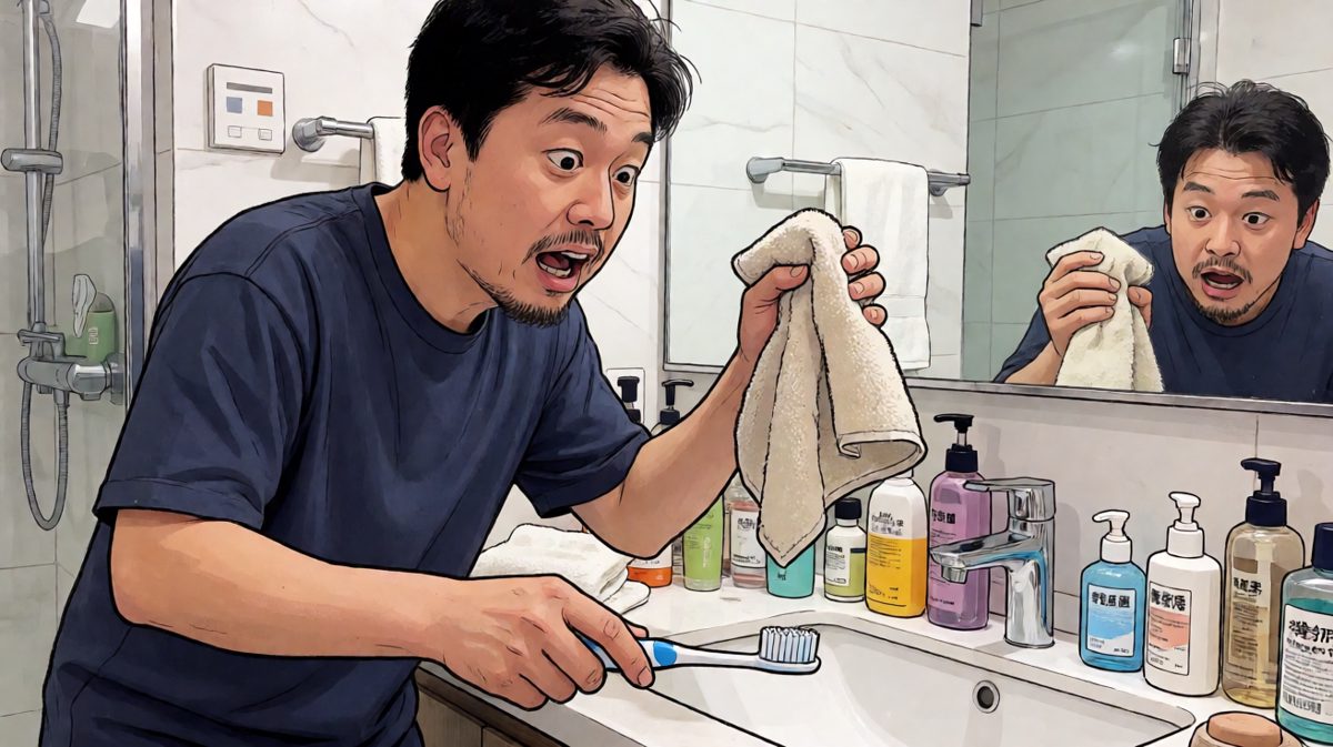 匆忙洗漱却把牙刷掉进了下水道