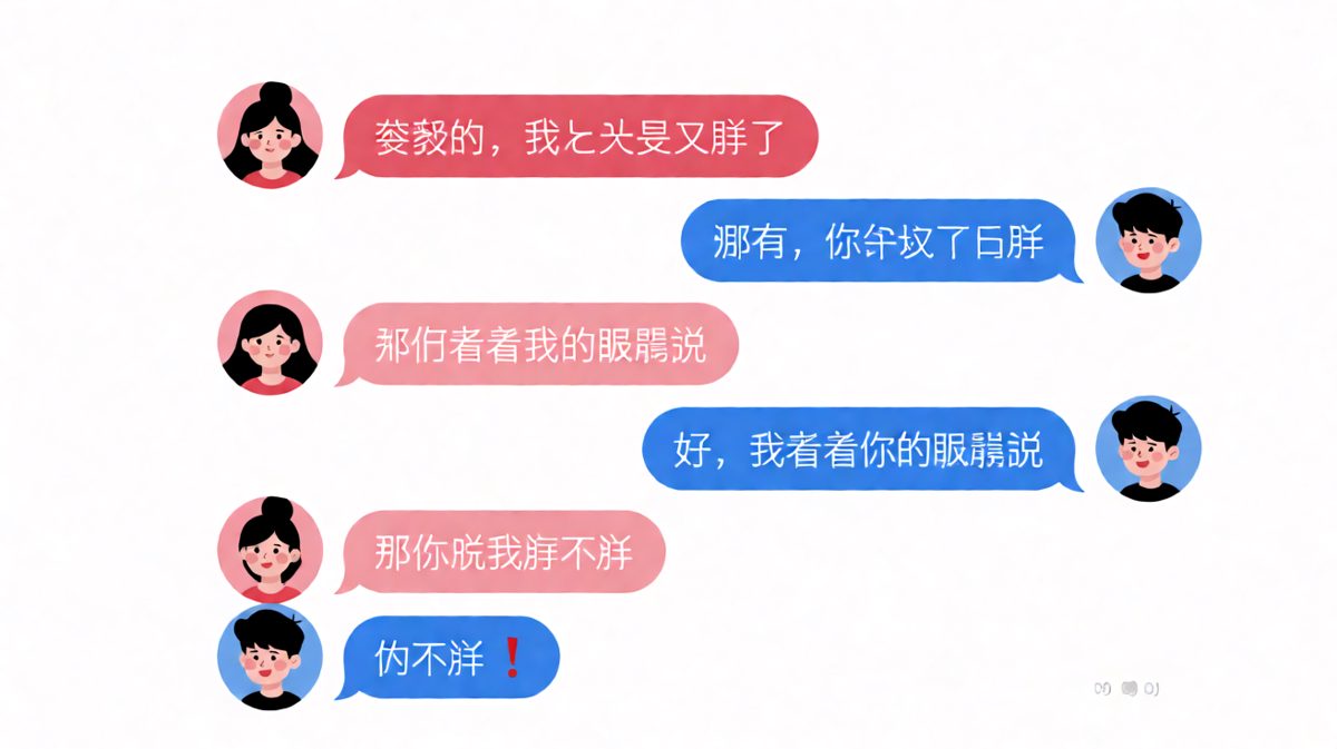 男生回答「你不胖」后发送失败，反转令人窒息。