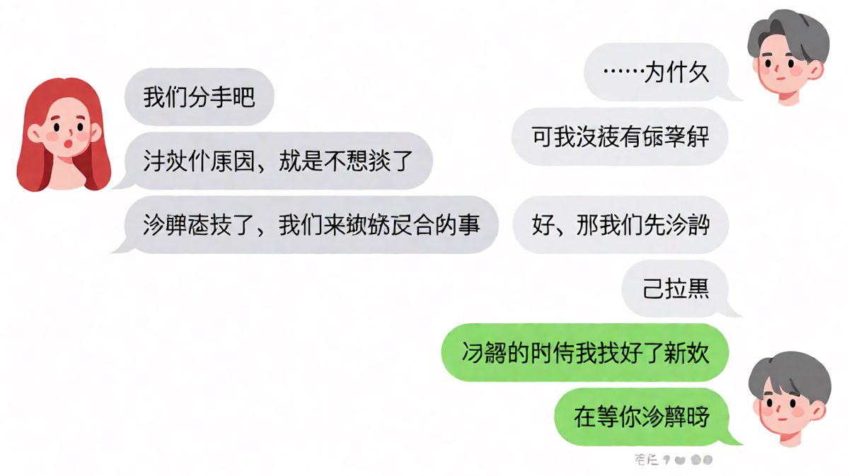 女生用「冷静」试探，男生直接「冷静出」了新欢。