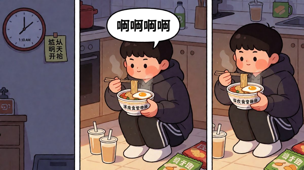 深夜泡面加蛋，减肥梦碎