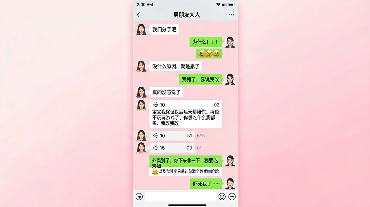 一个'分手吧'引发男朋友的百万字道歉，原来只是要烤翅。