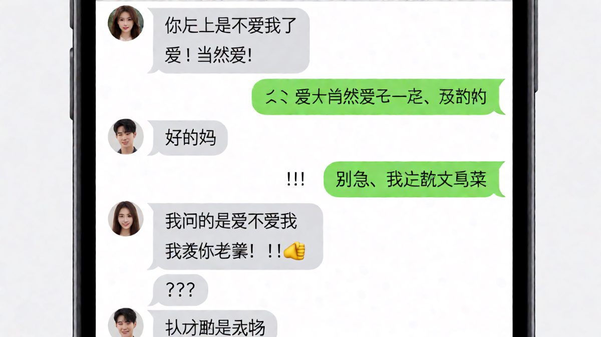 女生问「是不是不爱我了」，男生秒回「爱」，结果最后发现他在跟妈妈对话