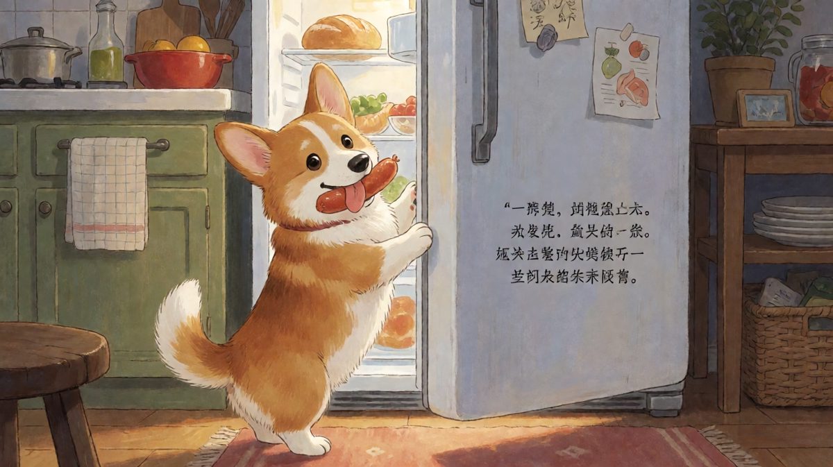狗狗：我只是帮你们检查食物新不新鲜。