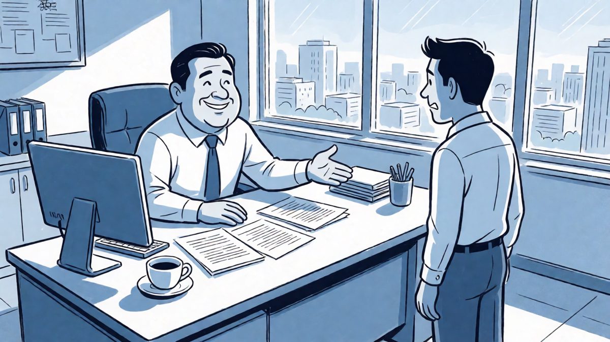 老板笑着说：年轻人别太拼，公司不提倡加班。