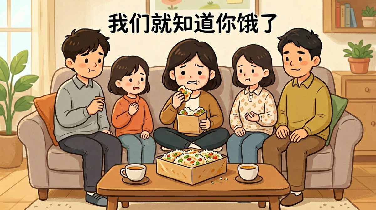 最后还是被家人投喂，偷偷外卖变公开聚餐