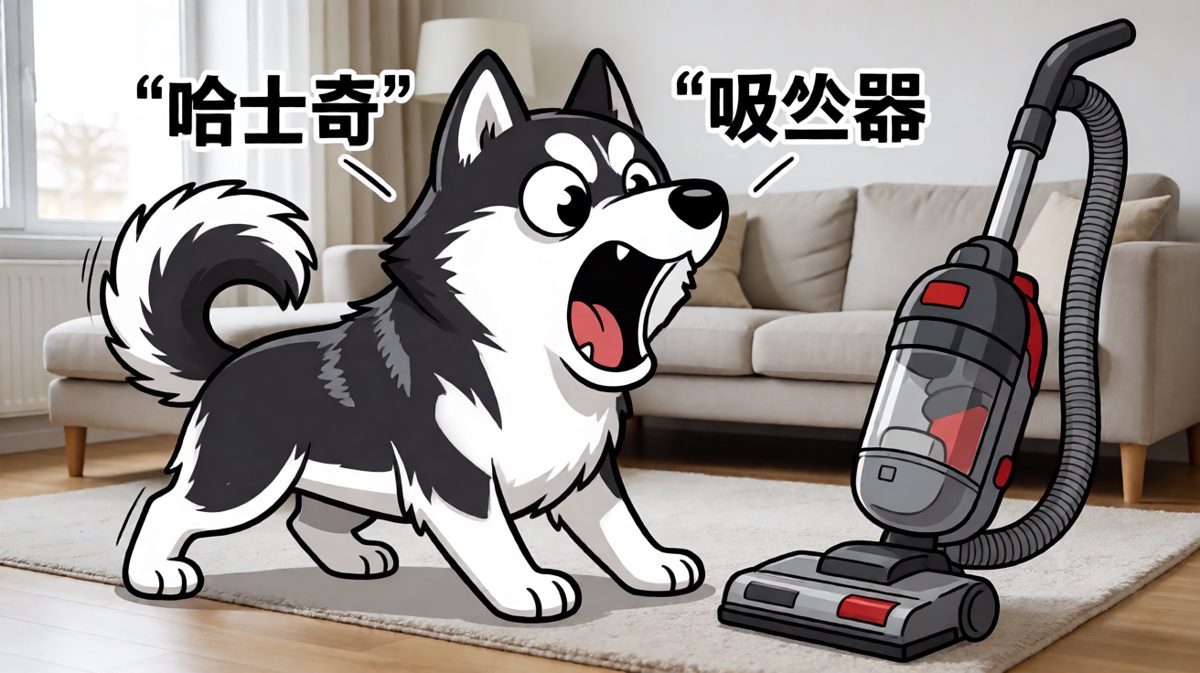 二哈大战扫地机器人