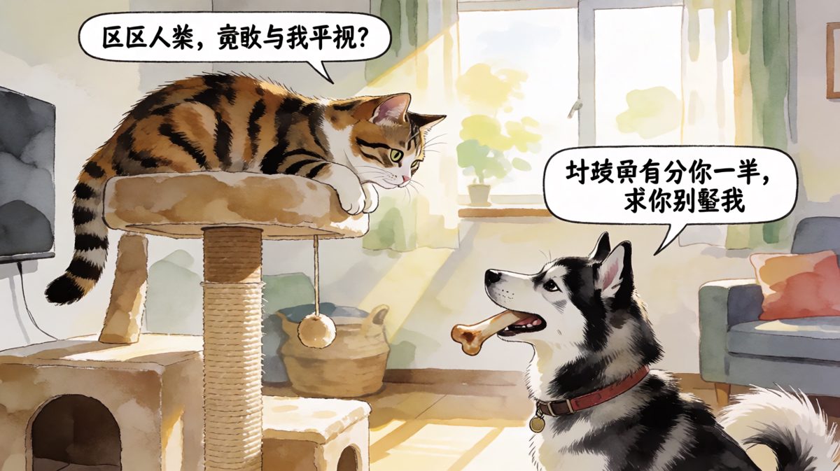 猫：这是我的领地，汪星人退散。