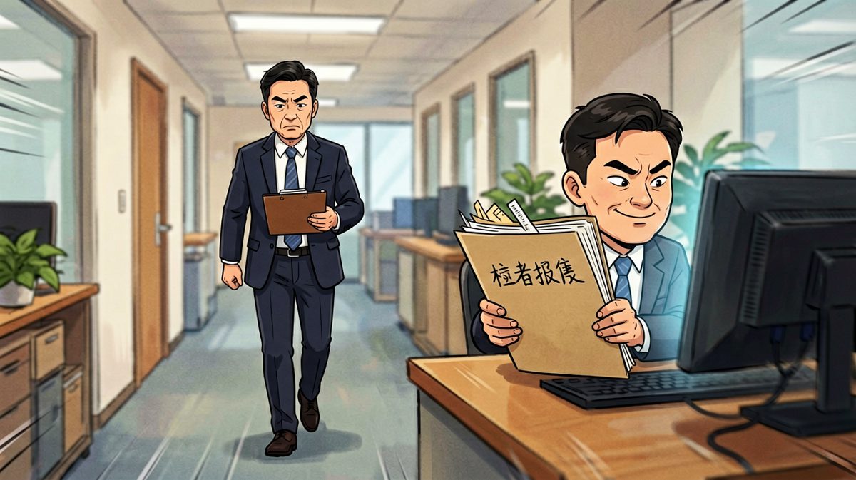 经理来了！小张急中生智用文件夹挡住屏幕假装工作