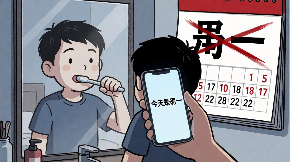 照镜子时才猛然想起——今天根本不是周末！