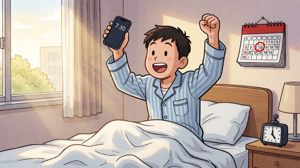 闹钟没响！小明惊恐地发现已经迟到！